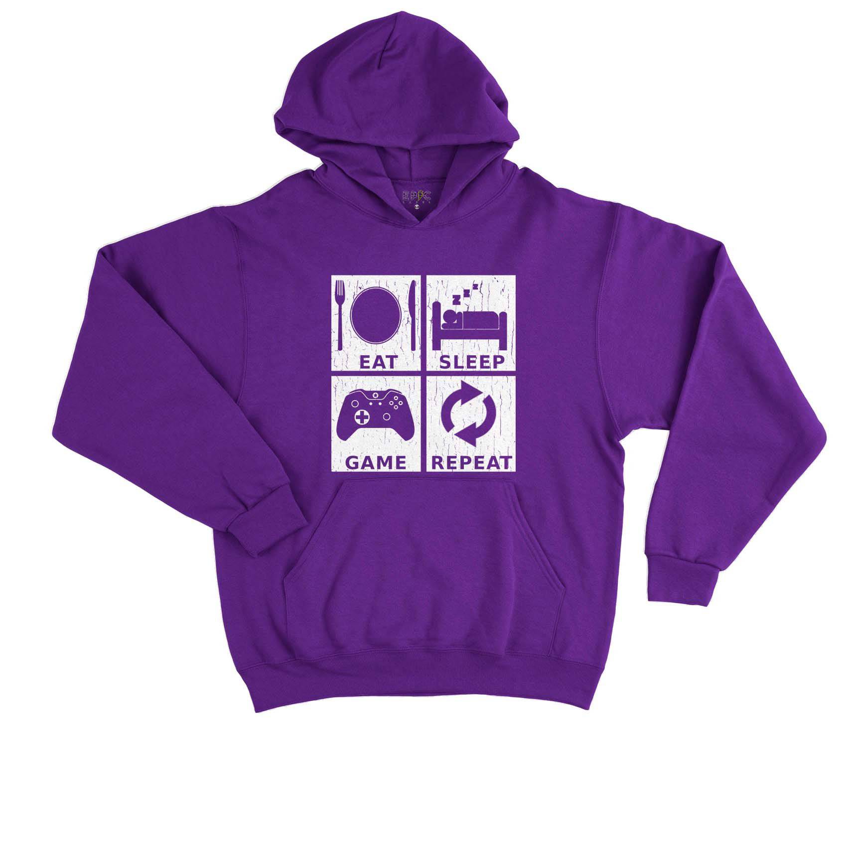Epic Label Sweat à capuche Eat Sleep Game Repeat Design Sweat à Capuche Enfant