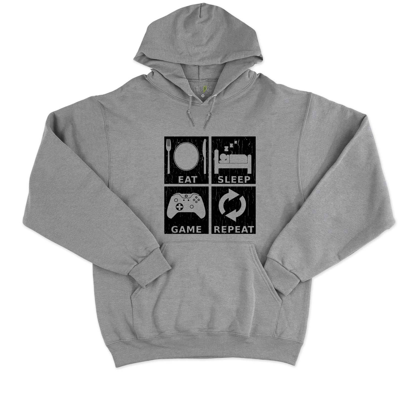 Epic Label Sweat à capuche Eat Sleep Game Repeat Design Sweat à Capuche Pour Homme