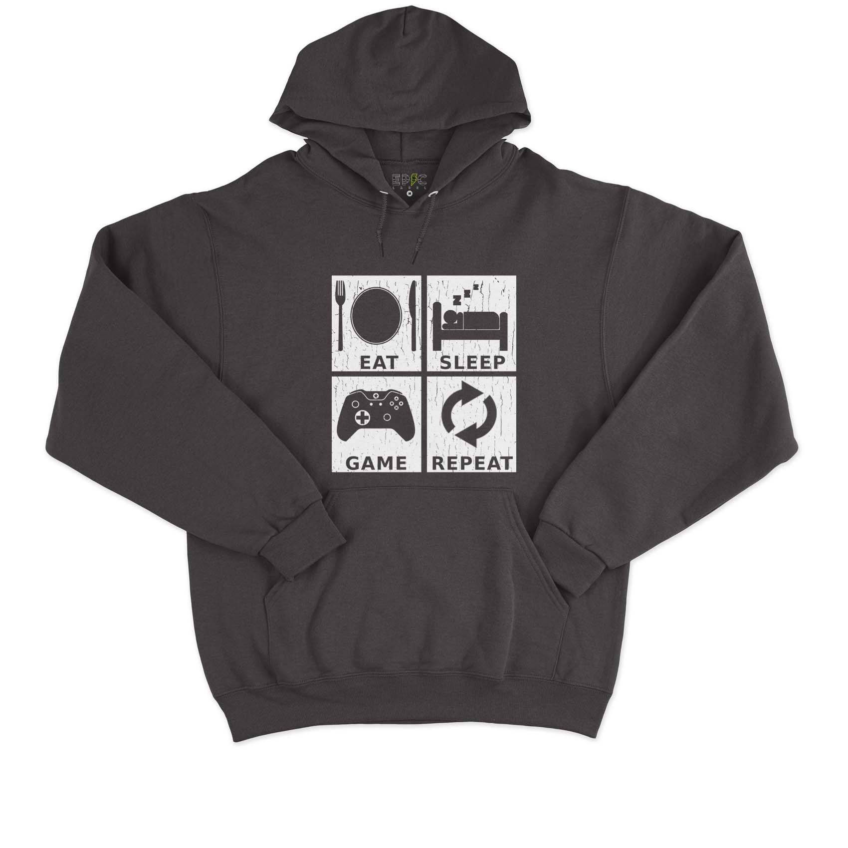 Epic Label Sweat à capuche Eat Sleep Game Repeat Design Sweat à Capuche Pour Homme
