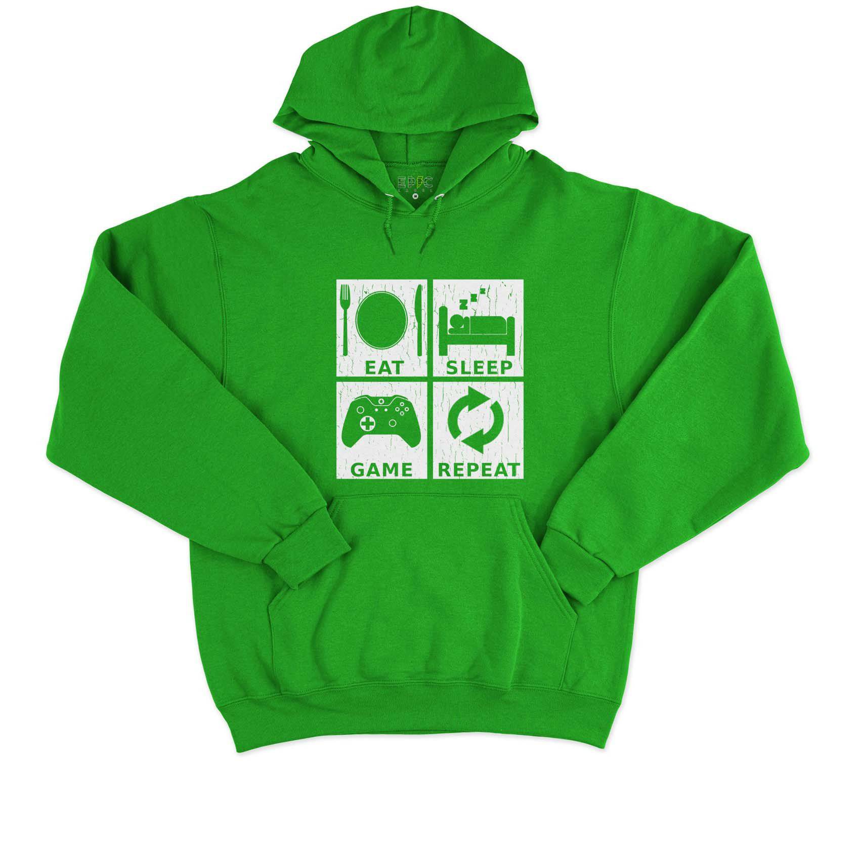 Epic Label Sweat à capuche Eat Sleep Game Repeat Design Sweat à Capuche Pour Homme
