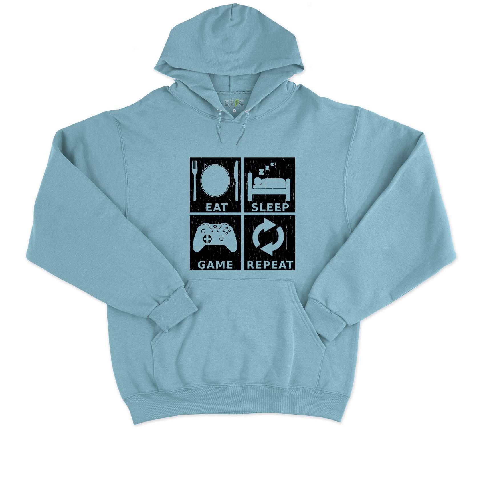 Epic Label Sweat à capuche Eat Sleep Game Repeat Design Sweat à Capuche Pour Homme
