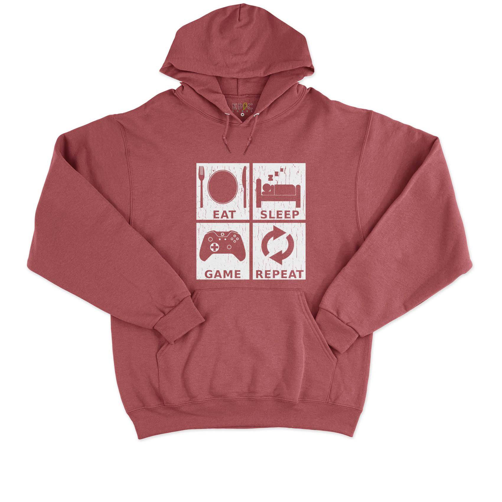 Epic Label Sweat à capuche Eat Sleep Game Repeat Design Sweat à Capuche Pour Homme