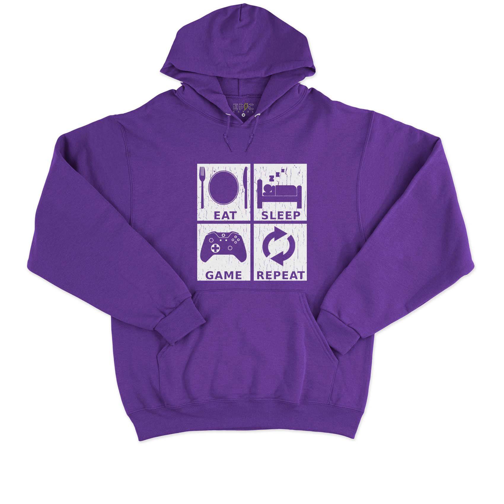 Epic Label Sweat à capuche Eat Sleep Game Repeat Design Sweat à Capuche Pour Homme