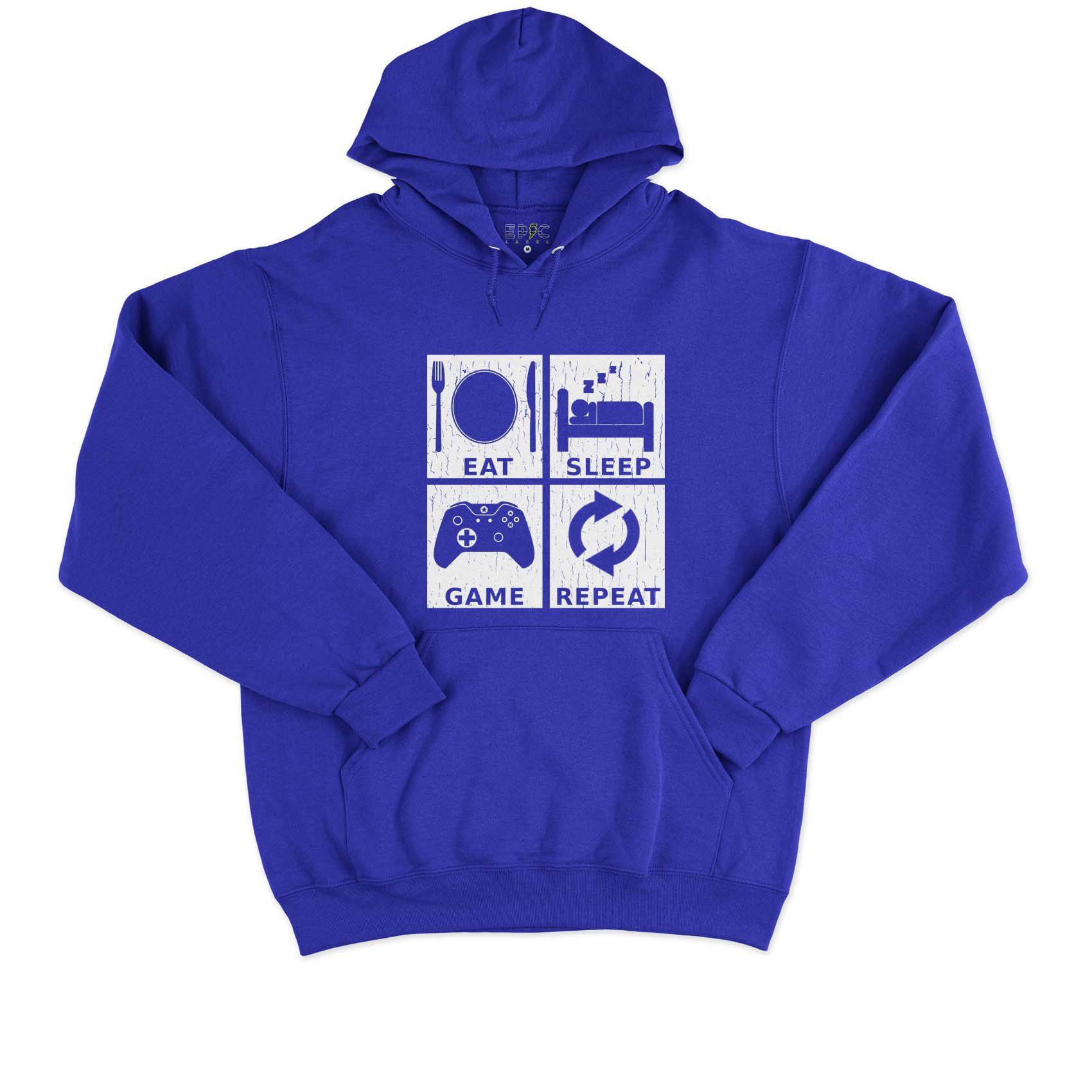Epic Label Sweat à capuche Eat Sleep Game Repeat Design Sweat à Capuche Pour Homme