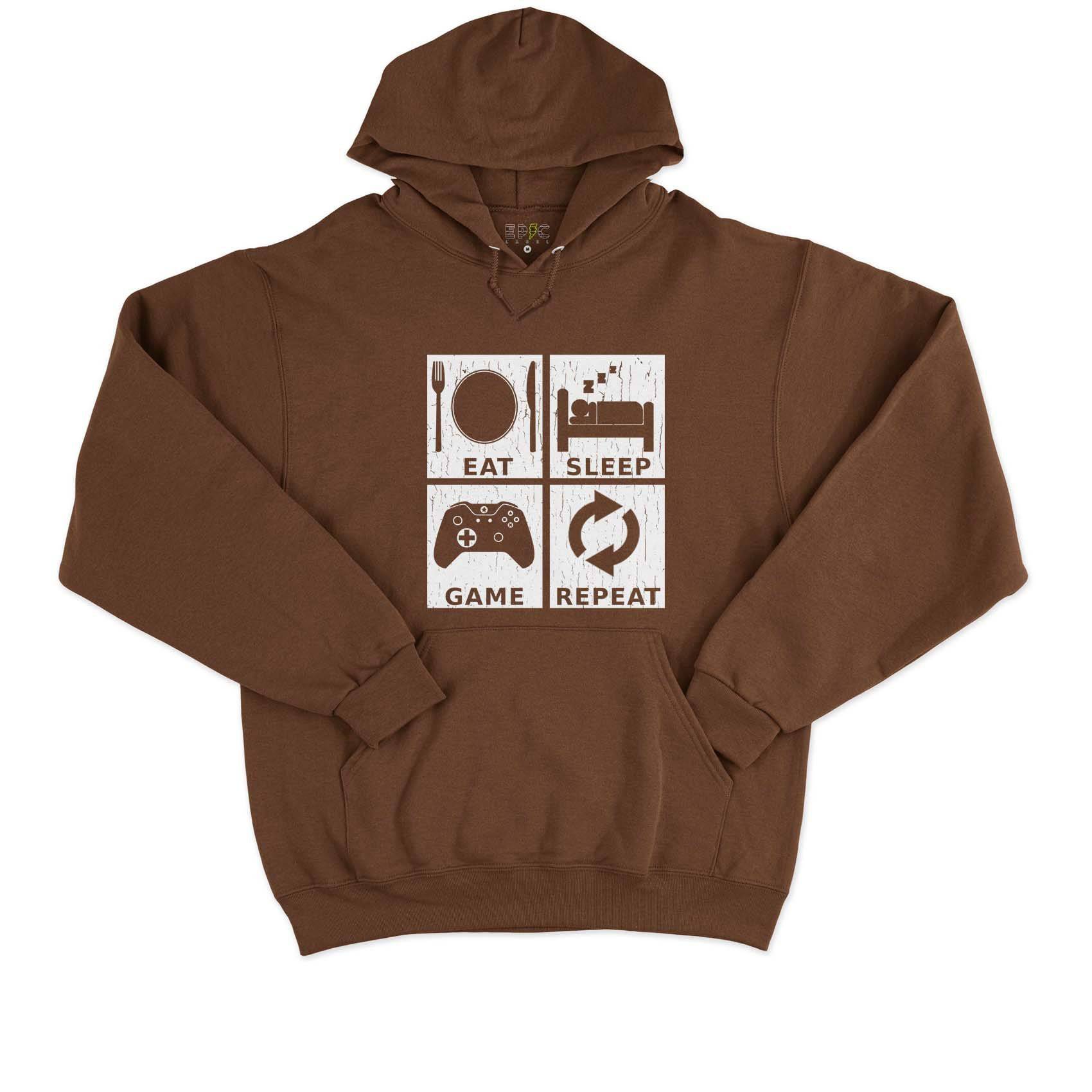 Epic Label Sweat à capuche Eat Sleep Game Repeat Design Sweat à Capuche Pour Homme
