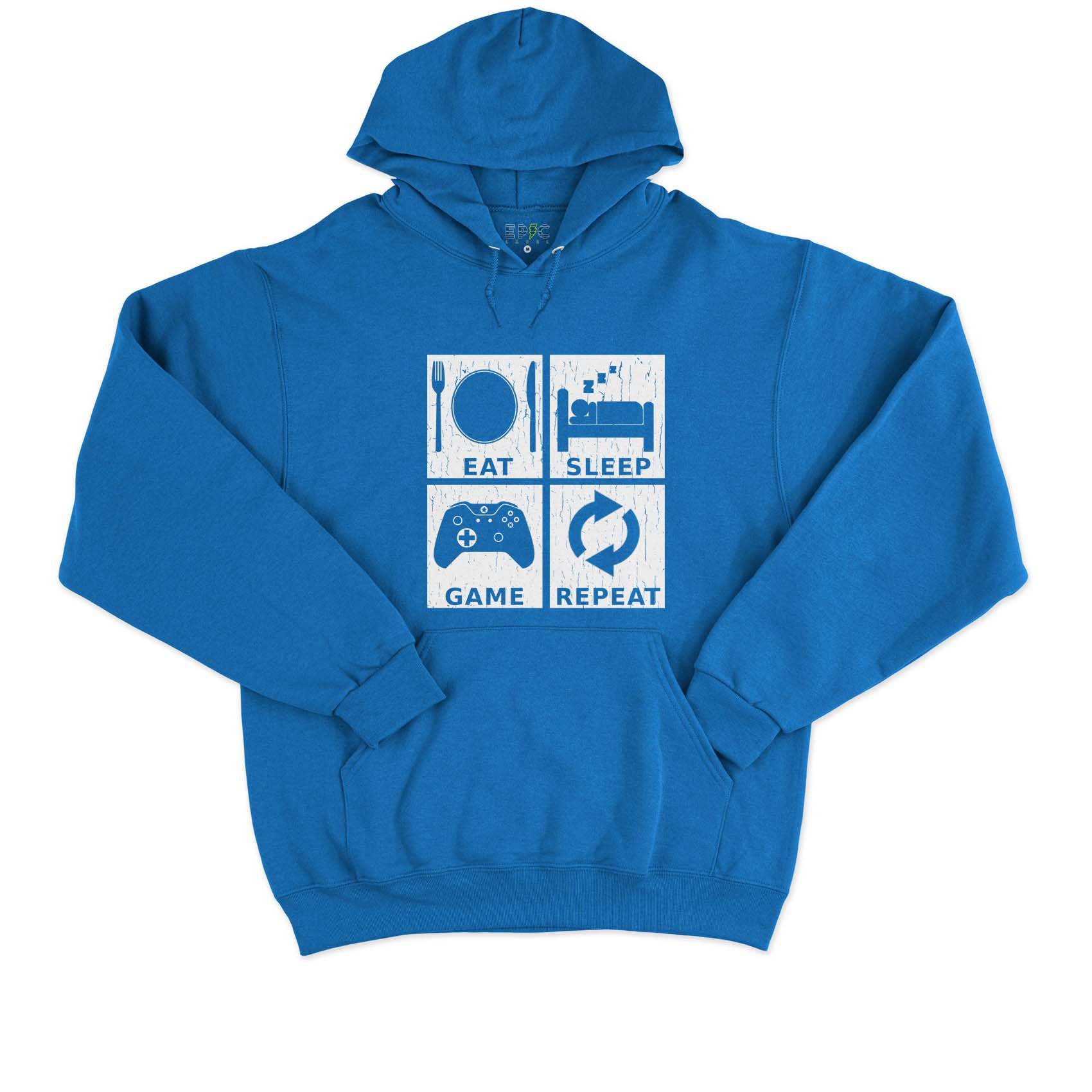 Epic Label Sweat à capuche Eat Sleep Game Repeat Design Sweat à Capuche Pour Homme