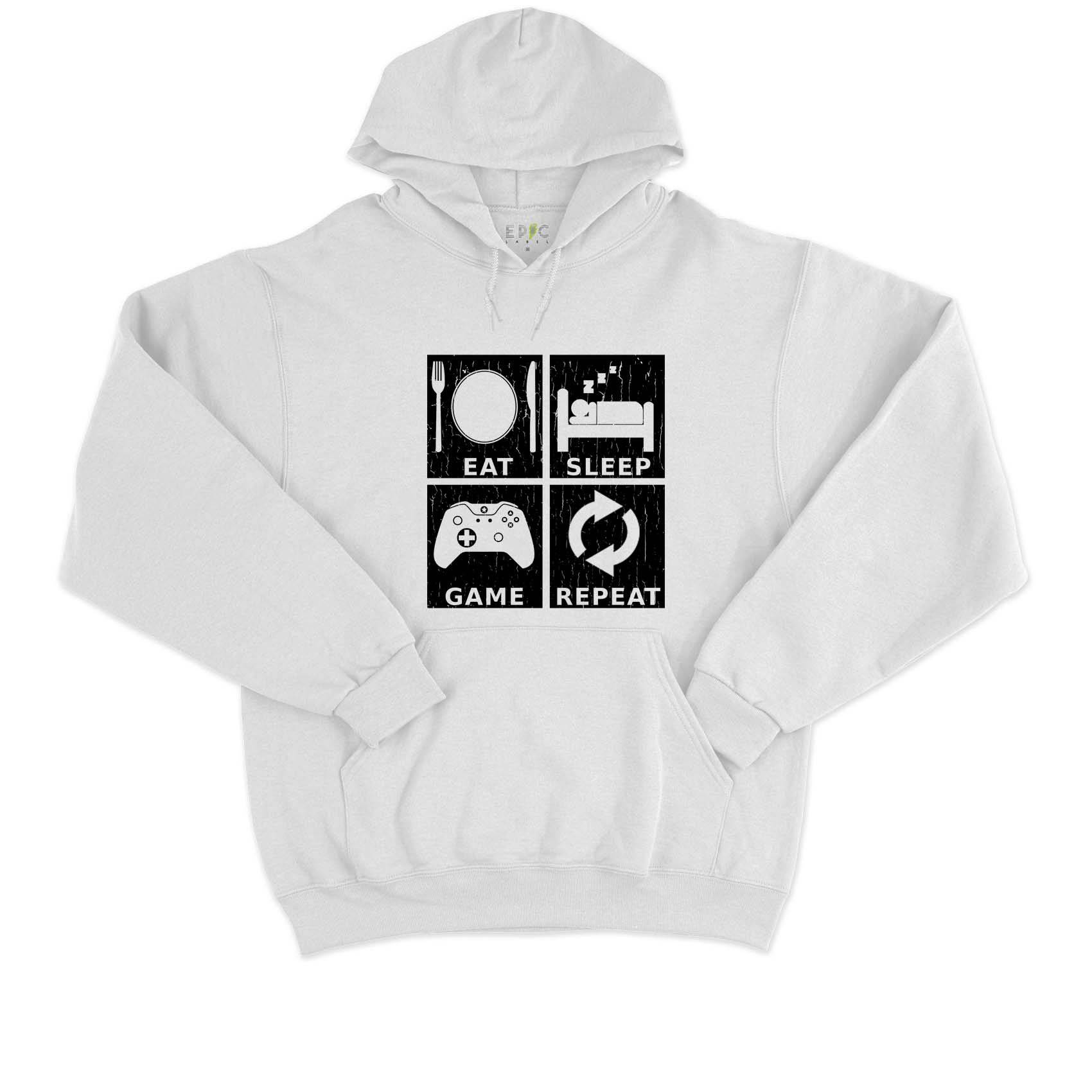 Epic Label Sweat à capuche Eat Sleep Game Repeat Design Sweat à Capuche Pour Homme