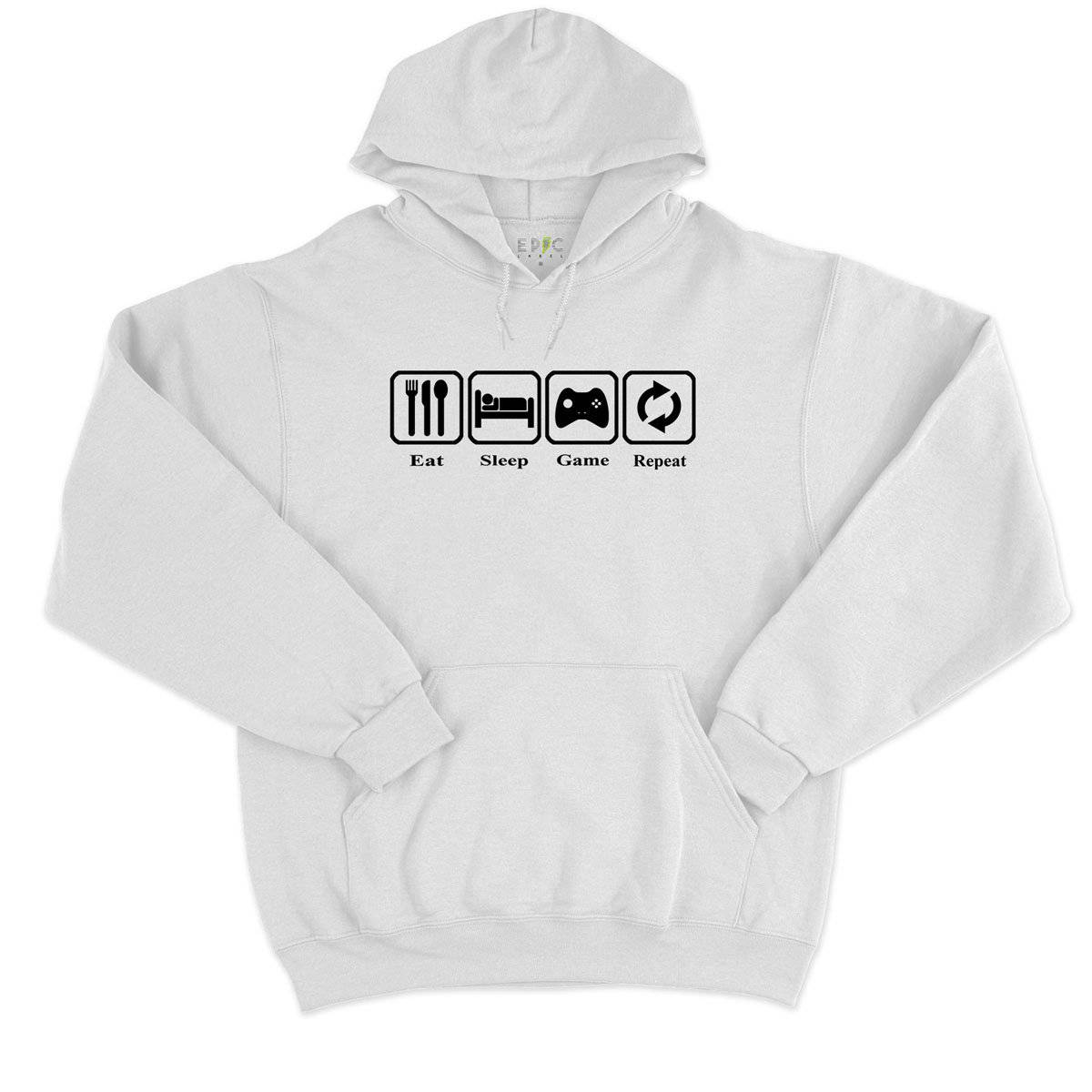 Epic Label Sweat à capuche Eat Sleep Game Repeat Design Vintage Sweat à Capuche Pour Homme
