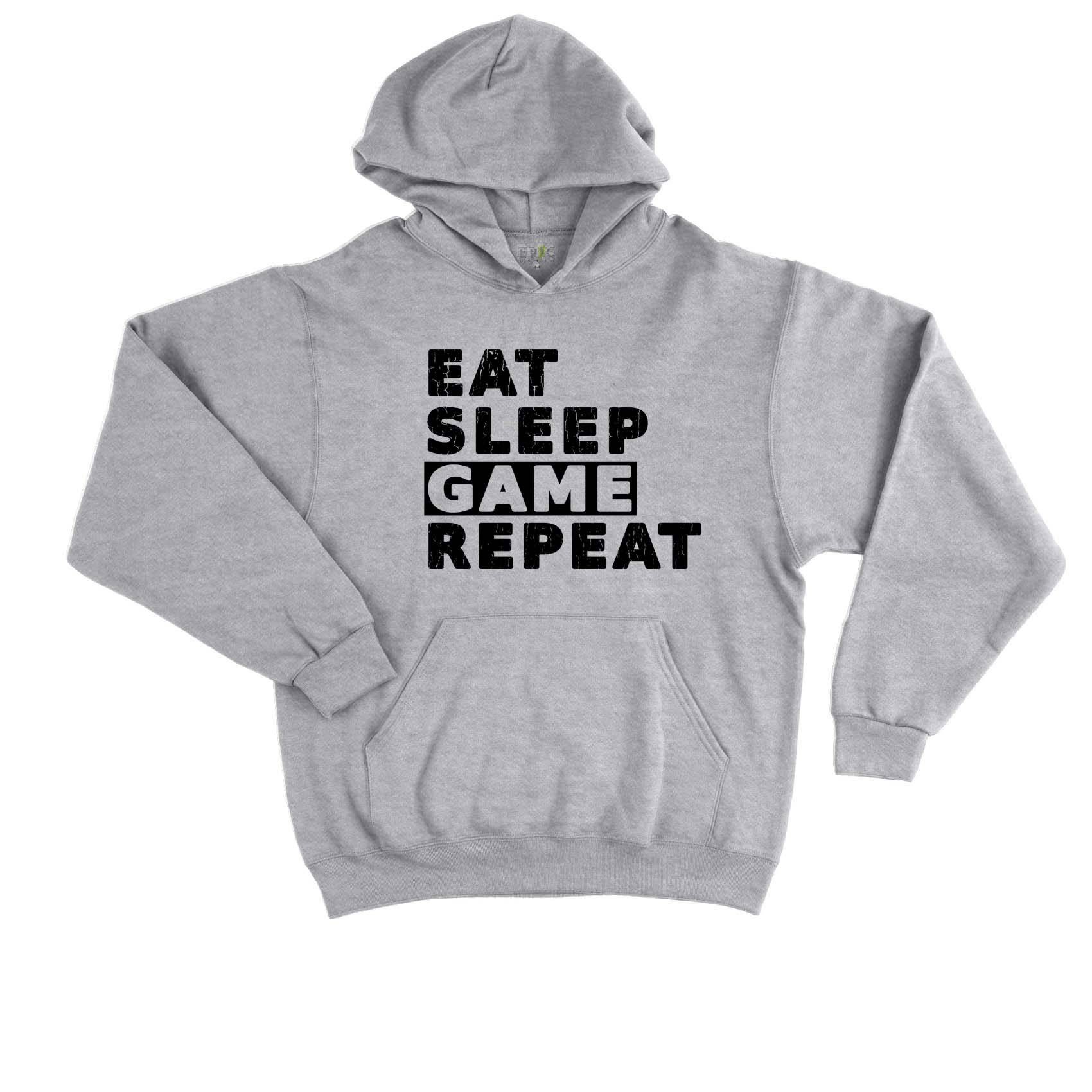 Epic Label Sweat à capuche Eat Sleep Game Repeat Vintage Sweat à Capuche Enfant