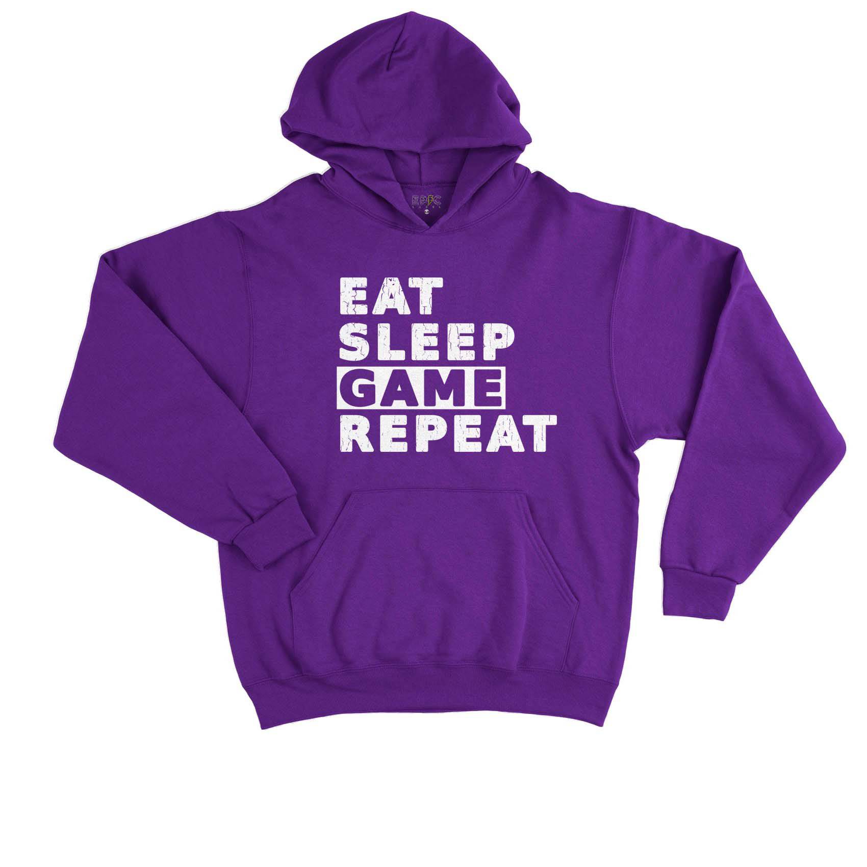 Epic Label Sweat à capuche Eat Sleep Game Repeat Vintage Sweat à Capuche Enfant