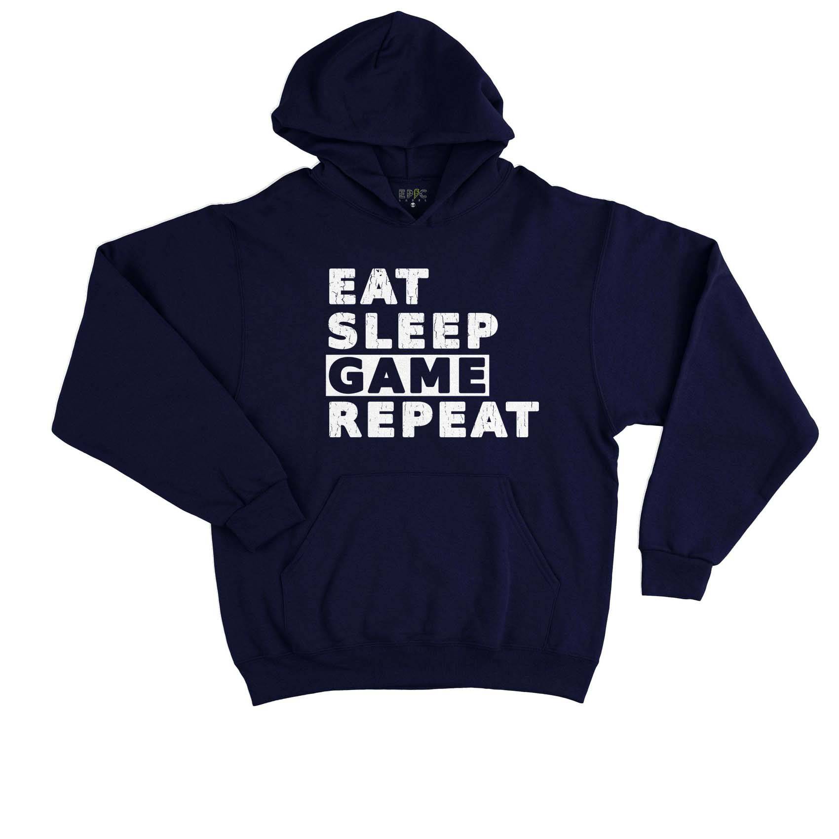 Epic Label Sweat à capuche Eat Sleep Game Repeat Vintage Sweat à Capuche Enfant