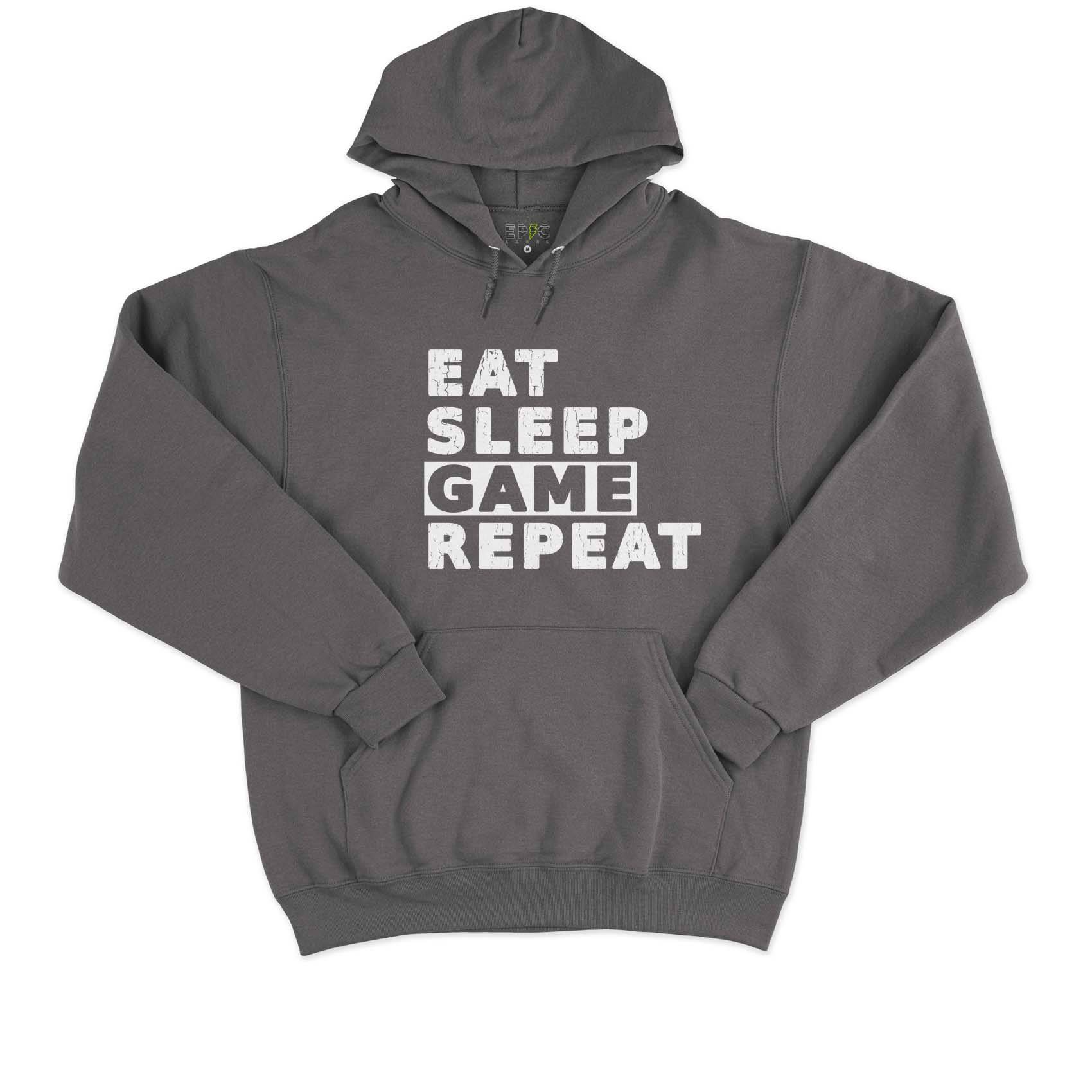 Epic Label Sweat à capuche Eat Sleep Game Repeat Vintage Sweat à Capuche Pour Homme