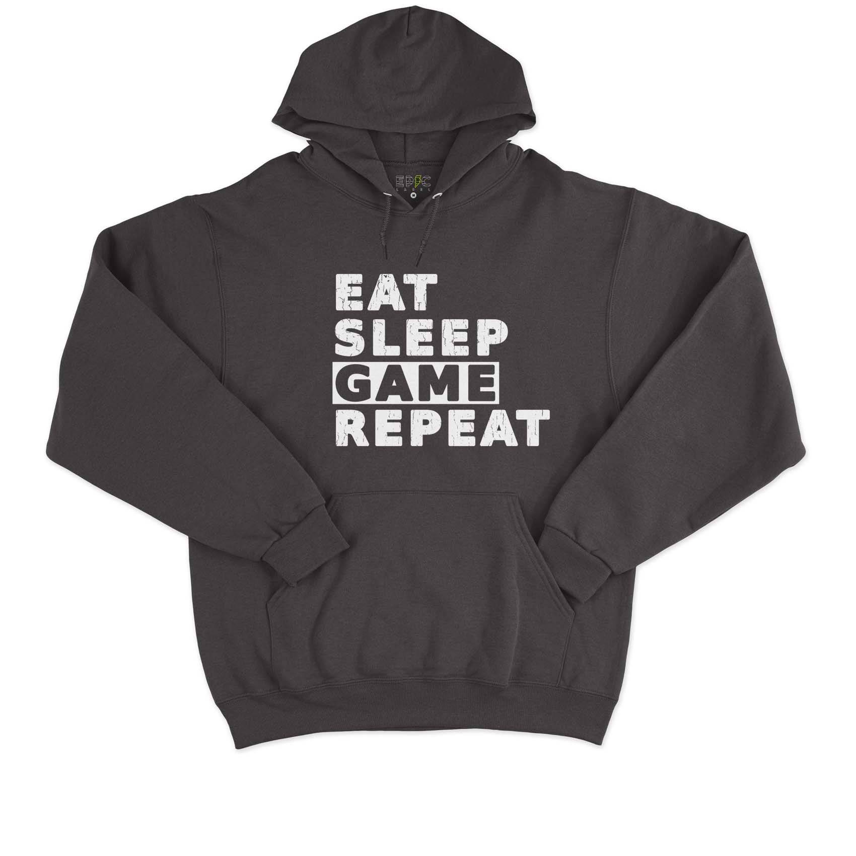 Epic Label Sweat à capuche Eat Sleep Game Repeat Vintage Sweat à Capuche Pour Homme