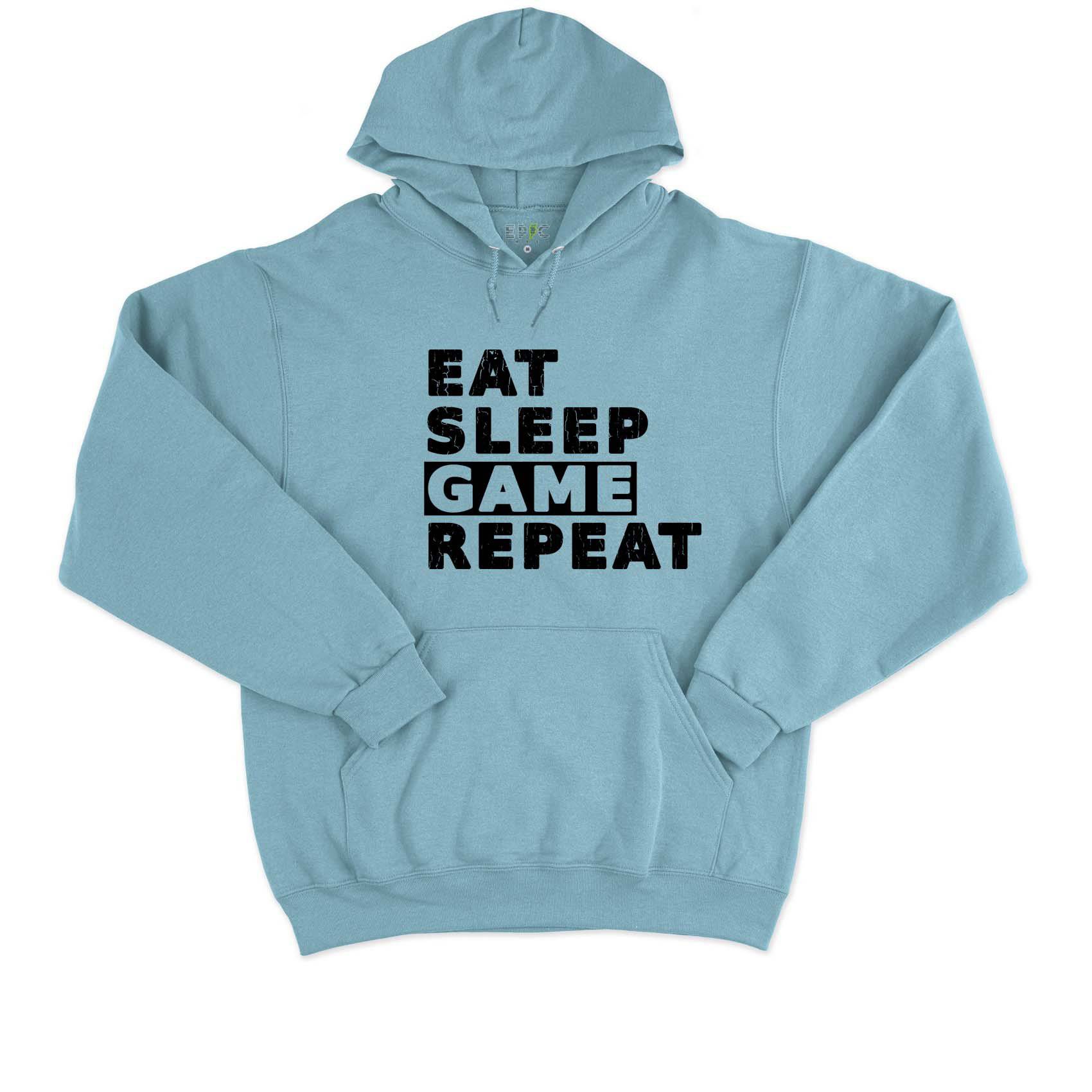 Epic Label Sweat à capuche Eat Sleep Game Repeat Vintage Sweat à Capuche Pour Homme