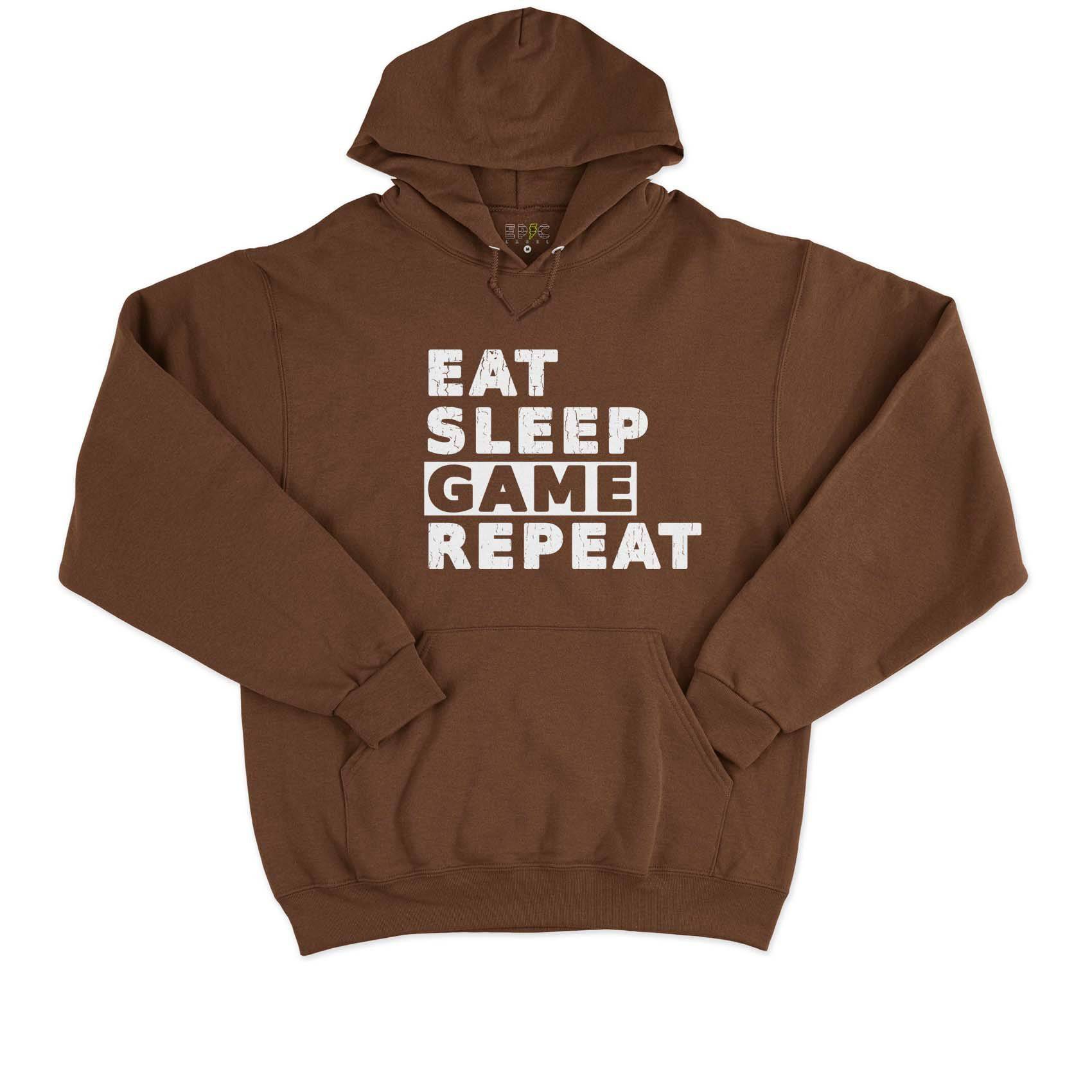 Epic Label Sweat à capuche Eat Sleep Game Repeat Vintage Sweat à Capuche Pour Homme
