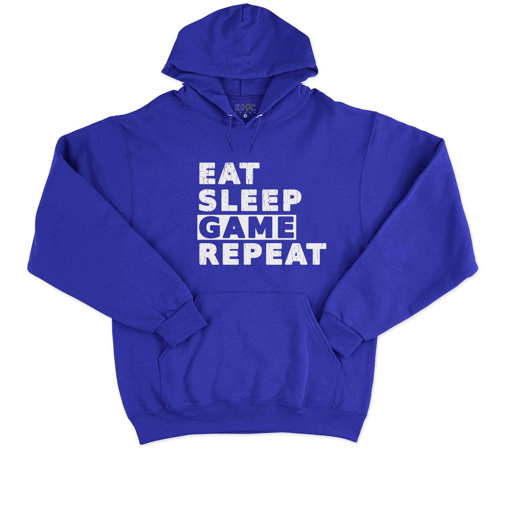 Epic Label Sweat à capuche Eat Sleep Game Repeat Vintage Sweat à Capuche Pour Homme