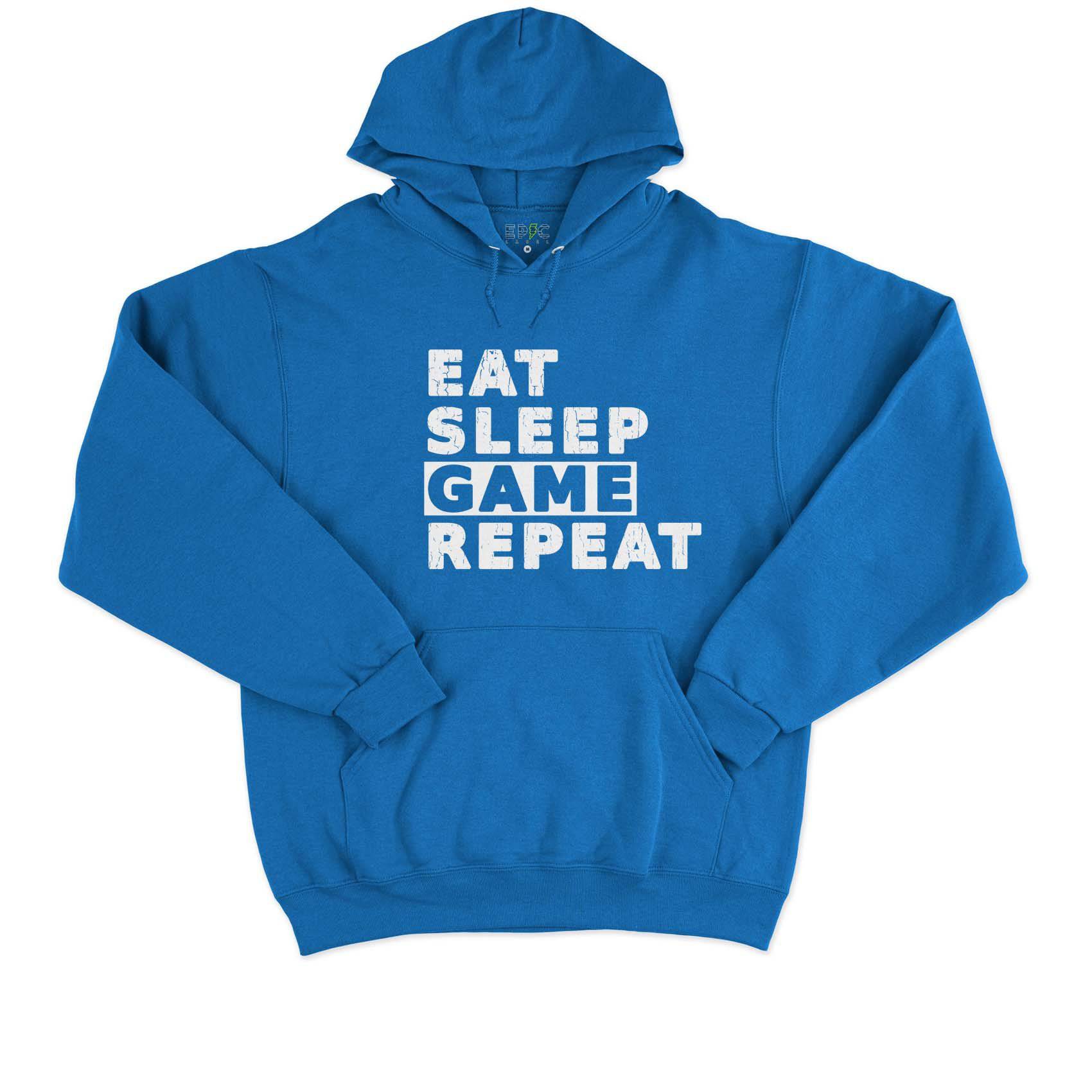 Epic Label Sweat à capuche Eat Sleep Game Repeat Vintage Sweat à Capuche Pour Homme