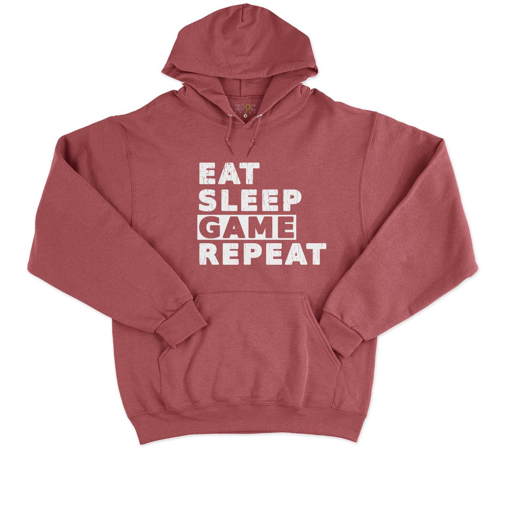 Epic Label Sweat à capuche Eat Sleep Game Repeat Vintage Sweat à Capuche Pour Homme