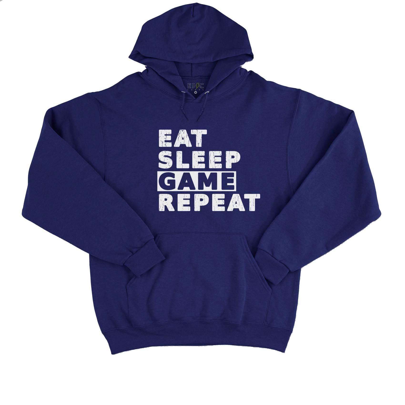 Epic Label Sweat à capuche Eat Sleep Game Repeat Vintage Sweat à Capuche Pour Homme