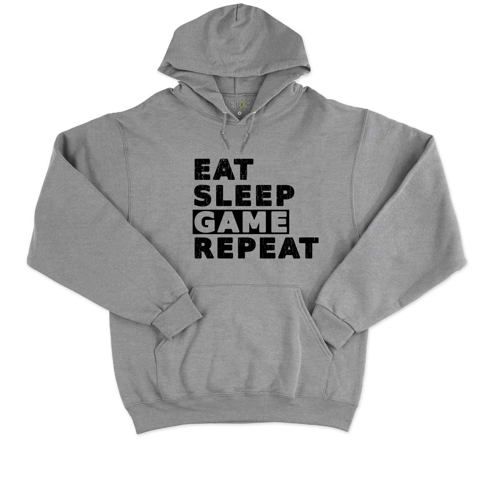 Epic Label Sweat à capuche Eat Sleep Game Repeat Vintage Sweat à Capuche Pour Homme
