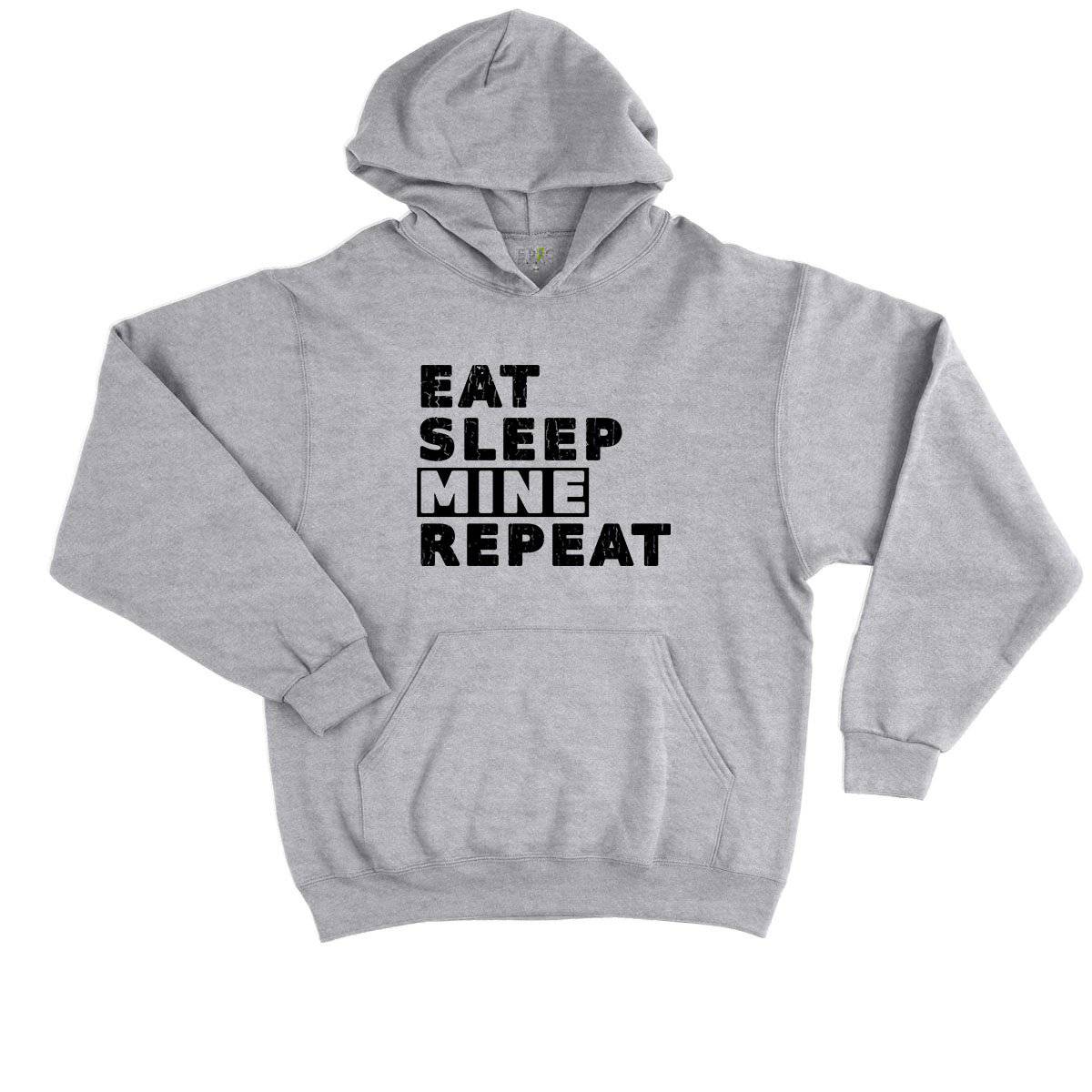 Epic Label Sweat à capuche Eat Sleep Mine Repeat Sweat à Capuche Enfant