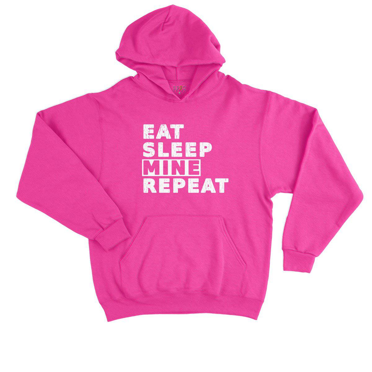 Epic Label Sweat à capuche Eat Sleep Mine Repeat Sweat à Capuche Enfant