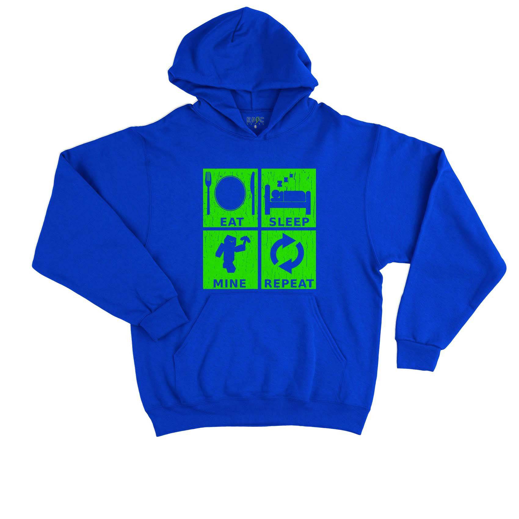 Epic Label Sweat à capuche Eat Sleep Mine Repeat Vintage Sweat à Capuche Enfant