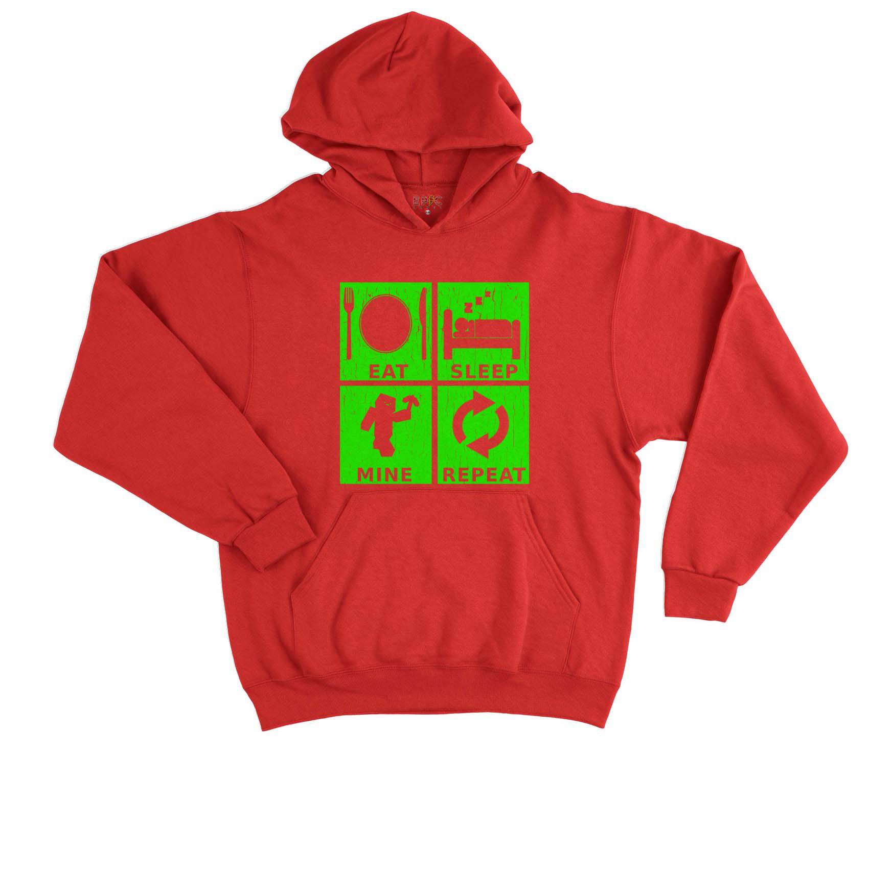 Epic Label Sweat à capuche Eat Sleep Mine Repeat Vintage Sweat à Capuche Enfant