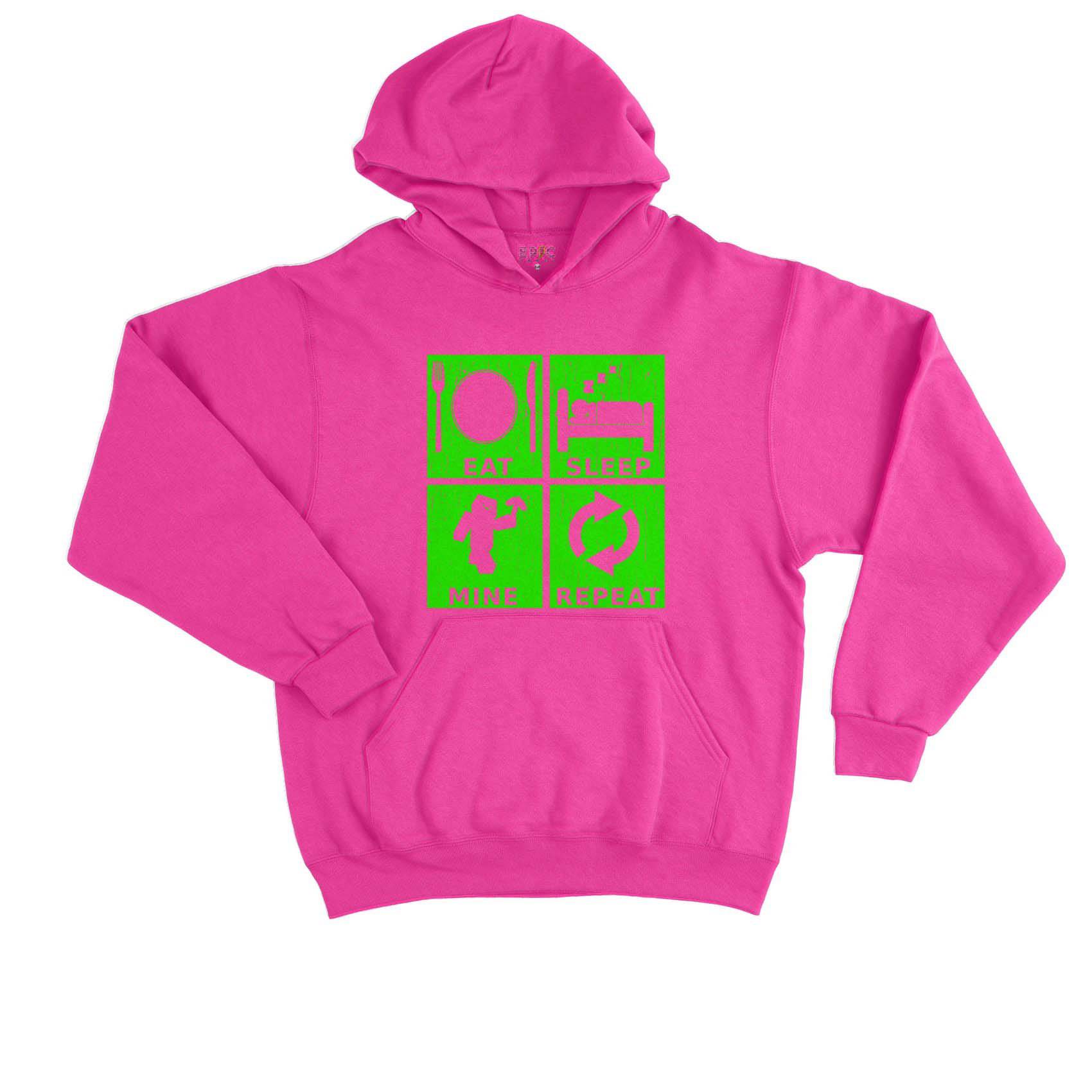 Epic Label Sweat à capuche Eat Sleep Mine Repeat Vintage Sweat à Capuche Enfant