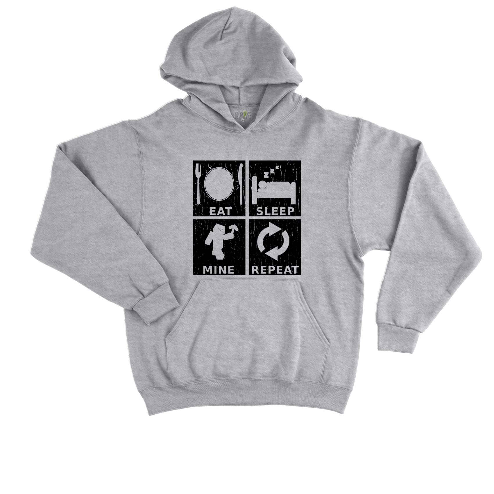 Epic Label Sweat à capuche Eat Sleep Mine Repeat Vintage Sweat à Capuche Enfant