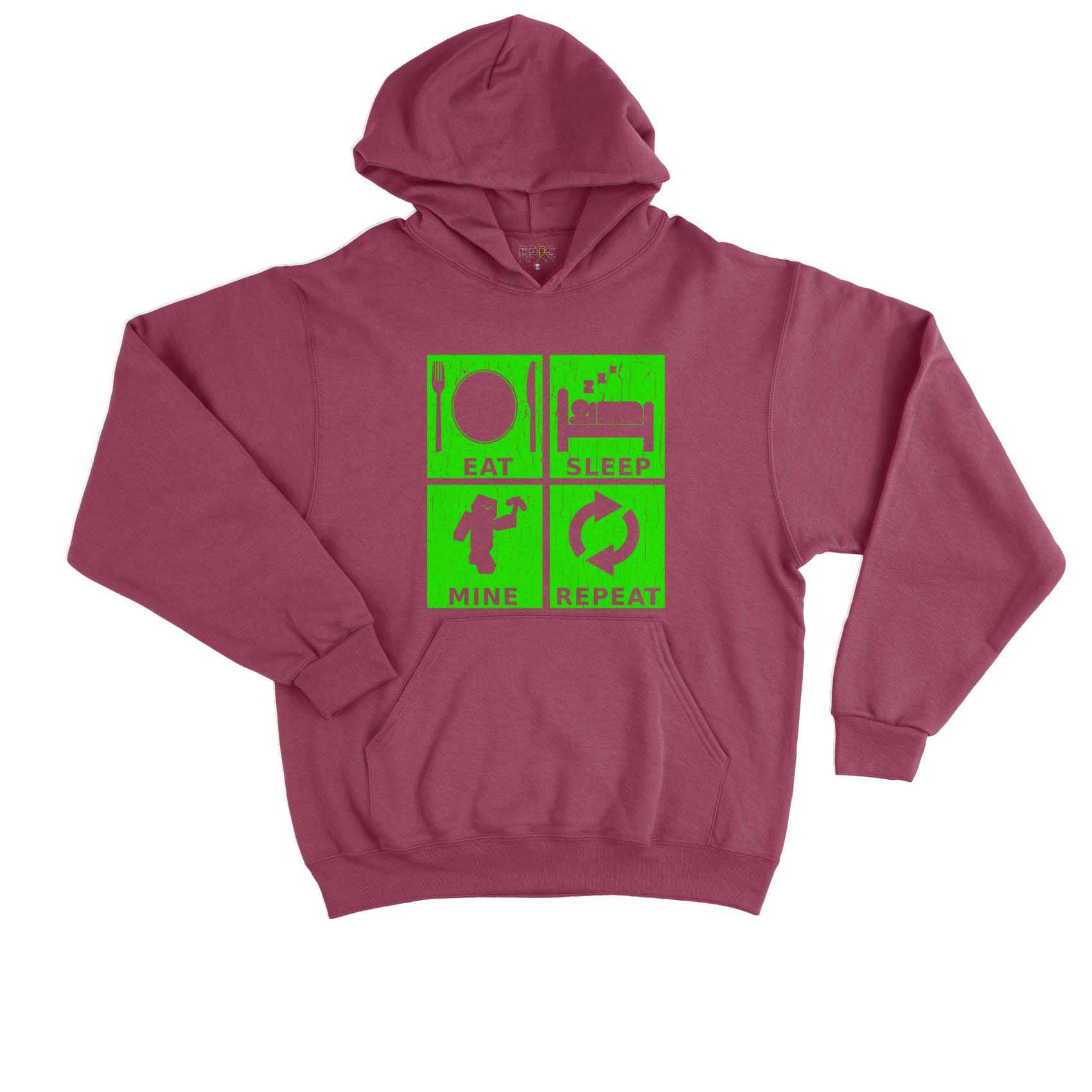 Epic Label Sweat à capuche Eat Sleep Mine Repeat Vintage Sweat à Capuche Enfant