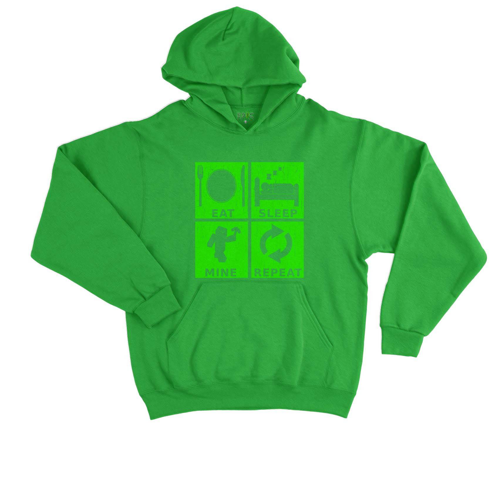 Epic Label Sweat à capuche Eat Sleep Mine Repeat Vintage Sweat à Capuche Enfant
