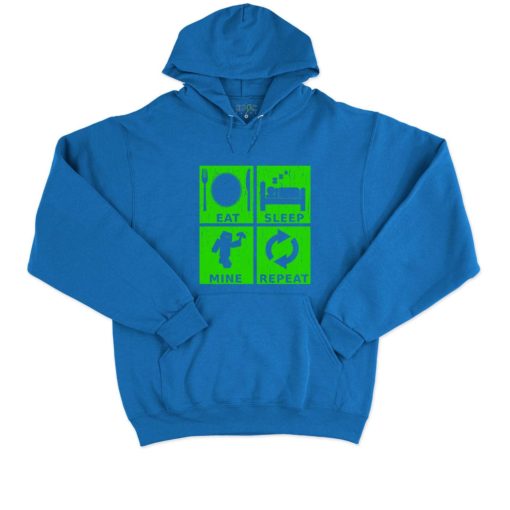 Epic Label Sweat à capuche Eat Sleep Mine Repeat Vintage Sweat à Capuche Pour Homme