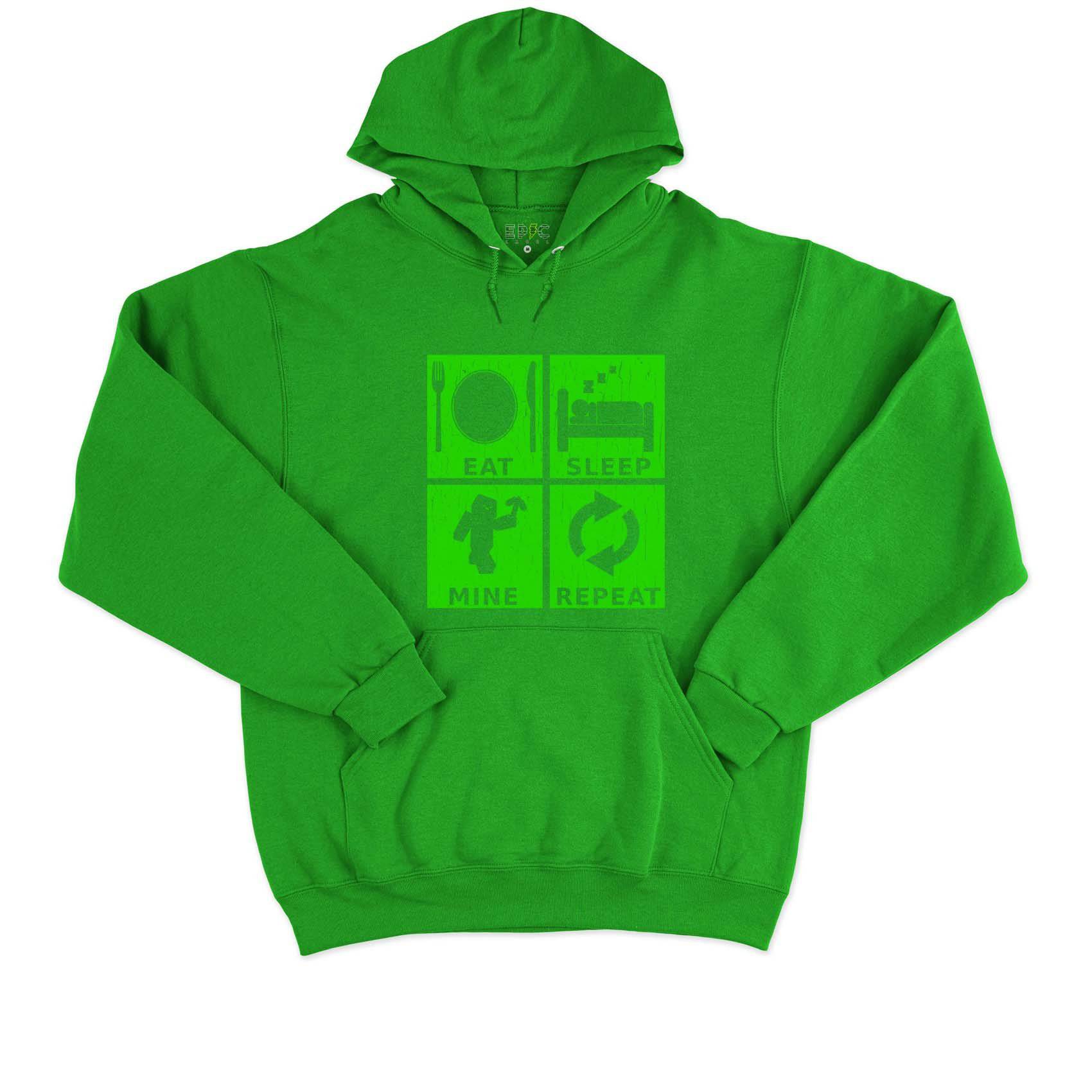 Epic Label Sweat à capuche Eat Sleep Mine Repeat Vintage Sweat à Capuche Pour Homme