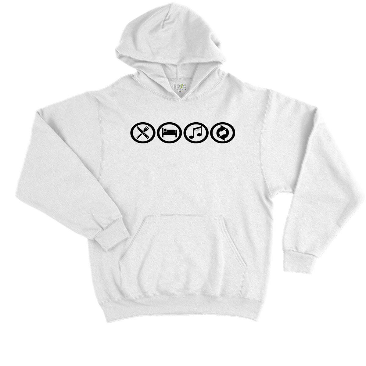 Epic Label Sweat à capuche Eat Sleep Music Repeat Sweat à Capuche Enfant