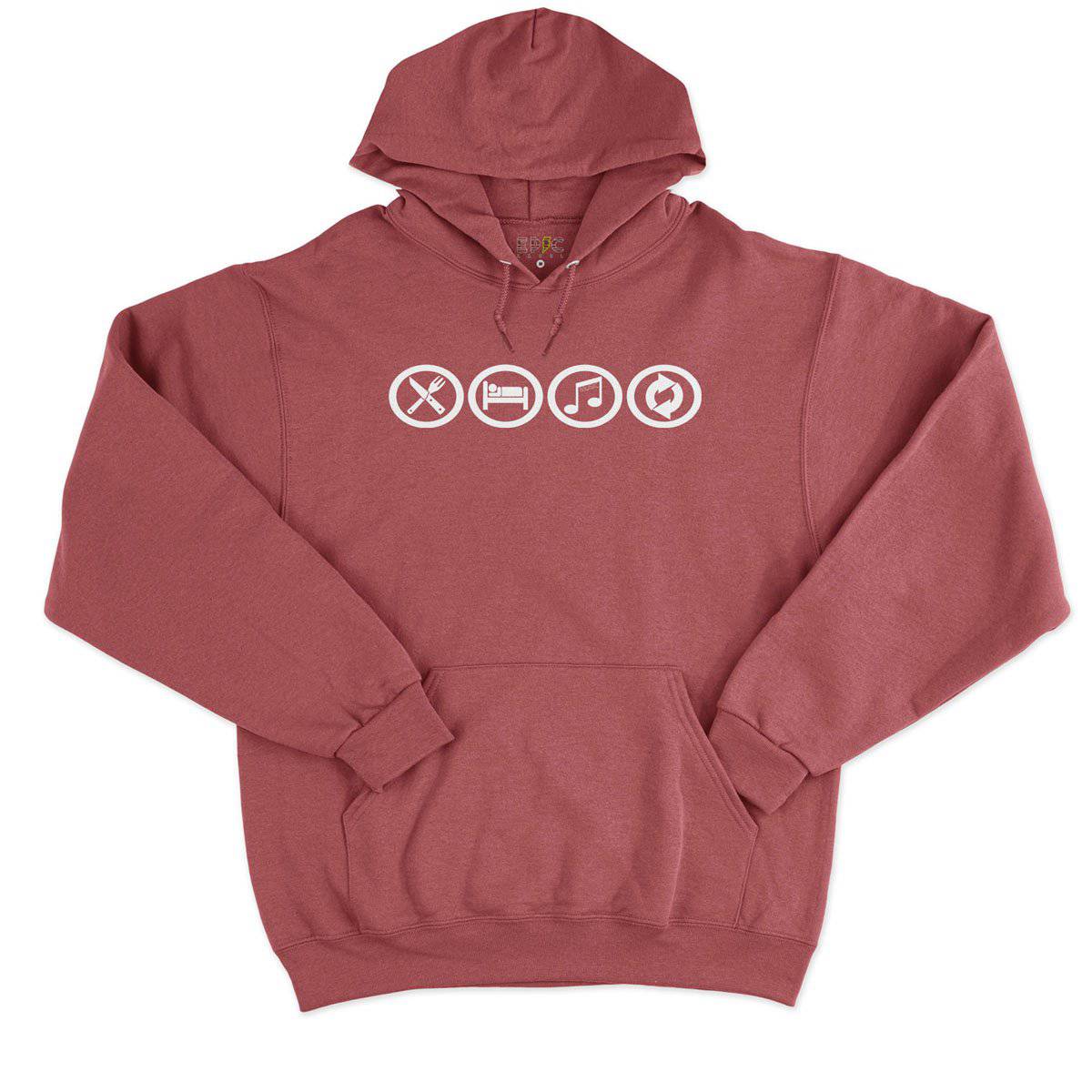 Epic Label Sweat à capuche Eat Sleep Music Repeat Sweat à Capuche Pour Homme