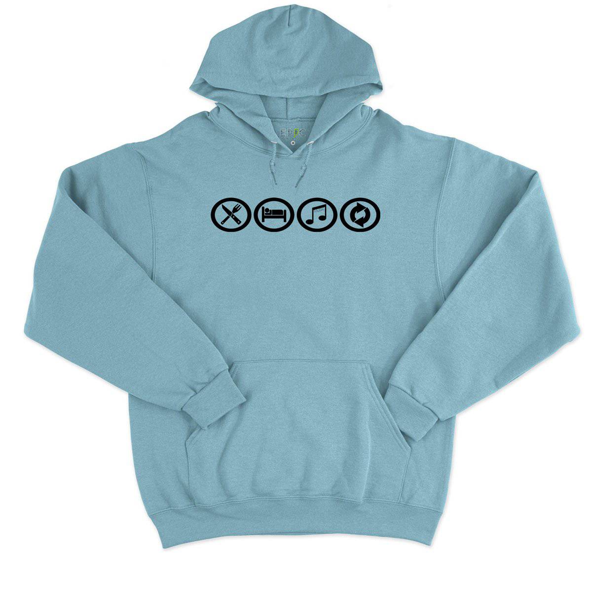 Epic Label Sweat à capuche Eat Sleep Music Repeat Sweat à Capuche Pour Homme