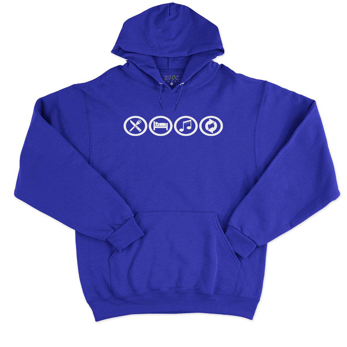 Epic Label Sweat à capuche Eat Sleep Music Repeat Sweat à Capuche Pour Homme