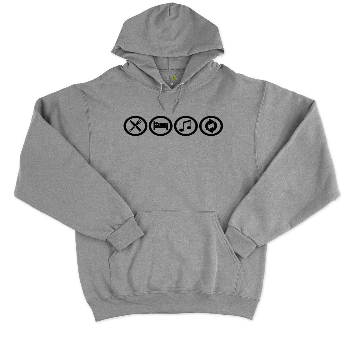 Epic Label Sweat à capuche Eat Sleep Music Repeat Sweat à Capuche Pour Homme