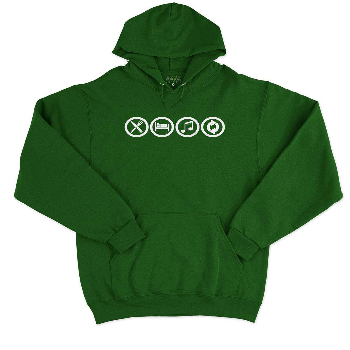 Epic Label Sweat à capuche Eat Sleep Music Repeat Sweat à Capuche Pour Homme