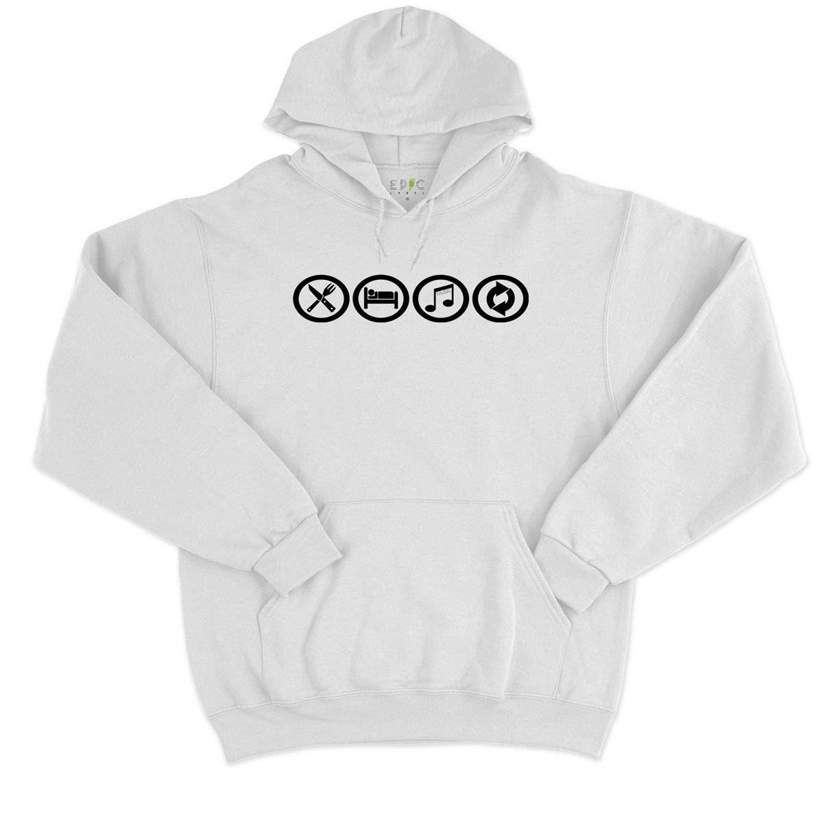 Epic Label Sweat à capuche Eat Sleep Music Repeat Sweat à Capuche Pour Homme