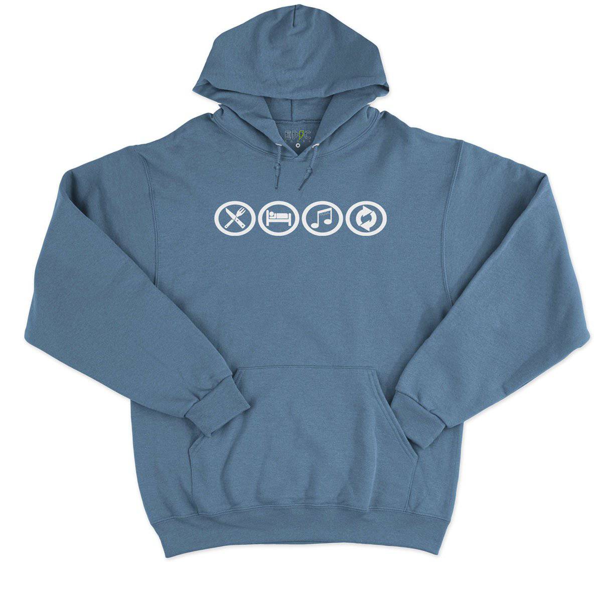 Epic Label Sweat à capuche Eat Sleep Music Repeat Sweat à Capuche Pour Homme