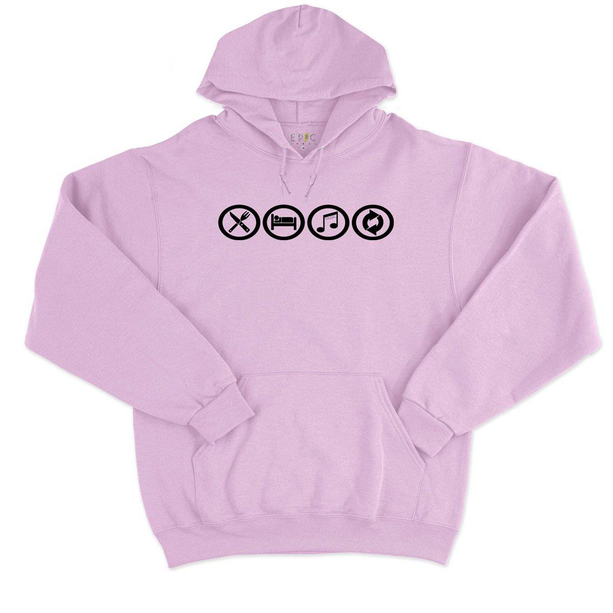 Epic Label Sweat à capuche Eat Sleep Music Repeat Sweat à Capuche Pour Homme
