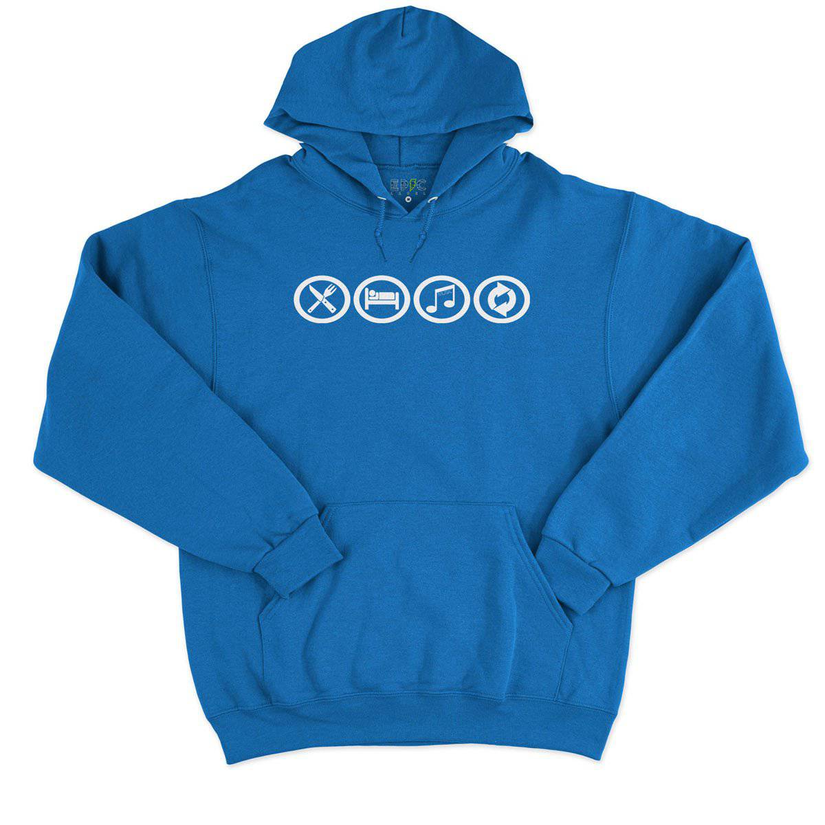 Epic Label Sweat à capuche Eat Sleep Music Repeat Sweat à Capuche Pour Homme