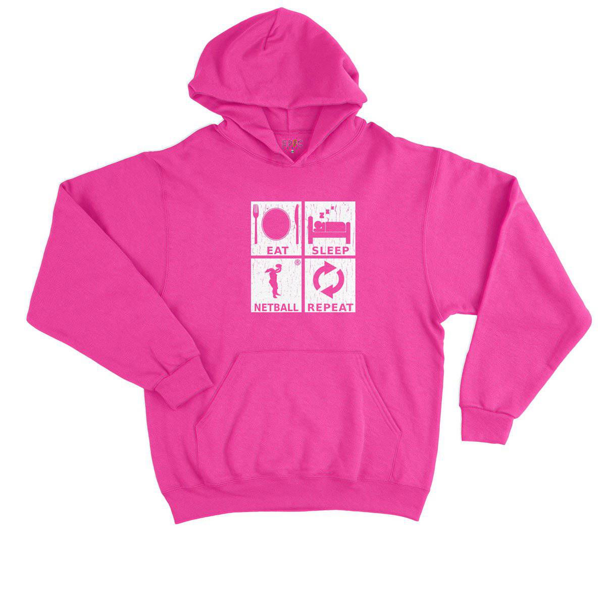 Epic Label Sweat à capuche Eat Sleep Netball Repeat Sweat à Capuche Enfant