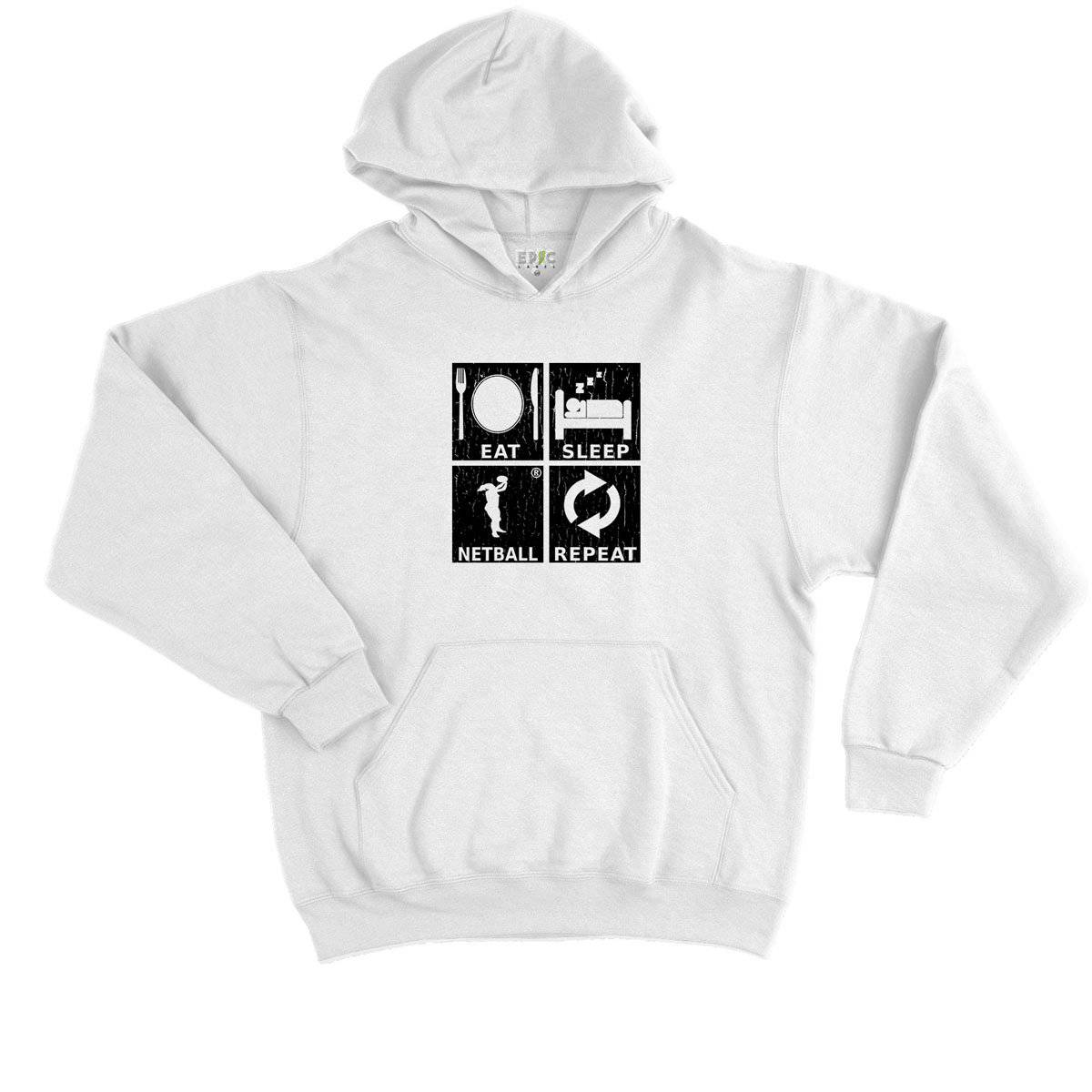 Epic Label Sweat à capuche Eat Sleep Netball Repeat Sweat à Capuche Enfant