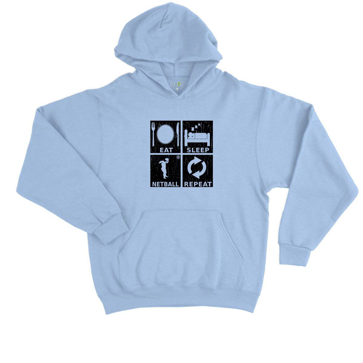 Epic Label Sweat à capuche Eat Sleep Netball Repeat Sweat à Capuche Enfant