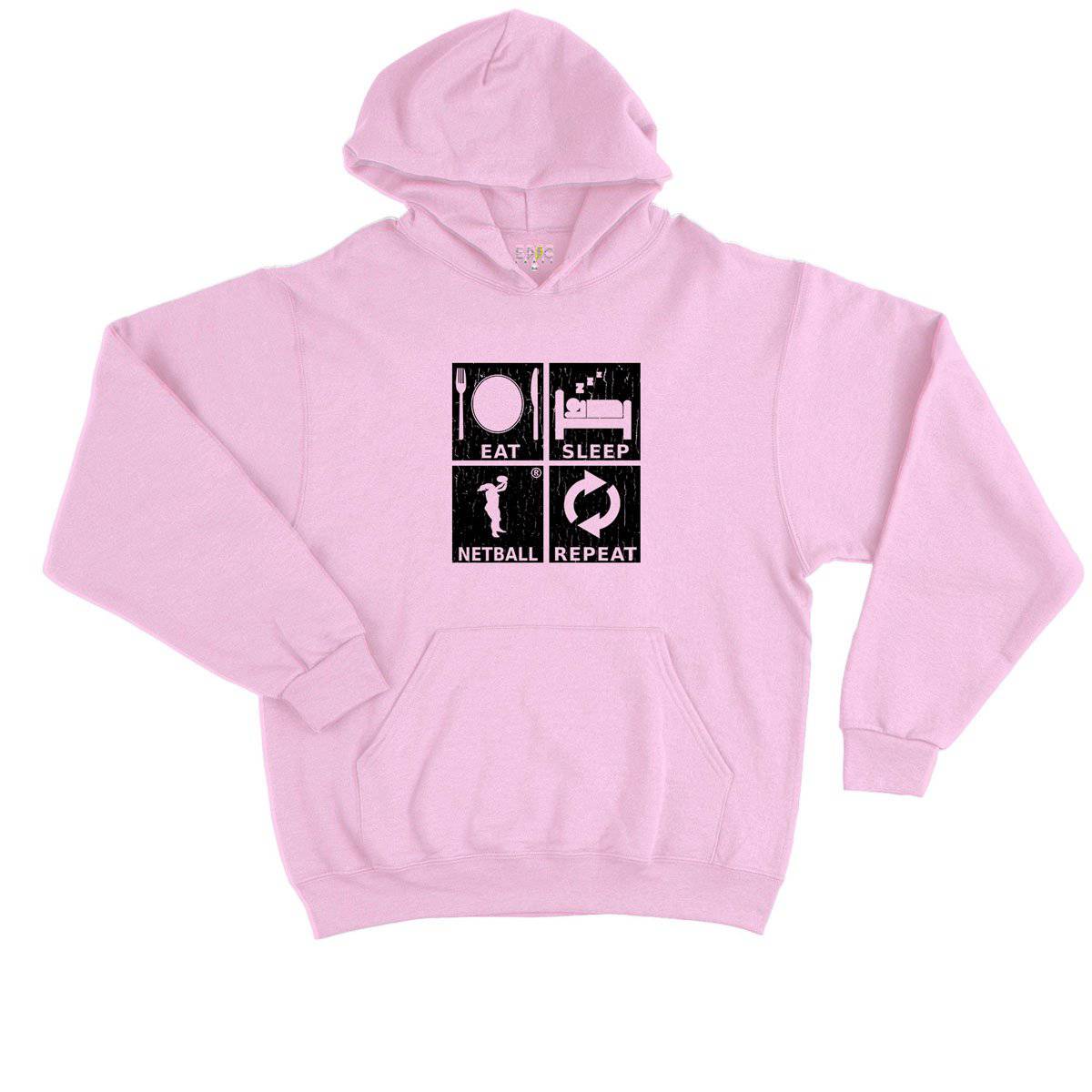 Epic Label Sweat à capuche Eat Sleep Netball Repeat Sweat à Capuche Enfant