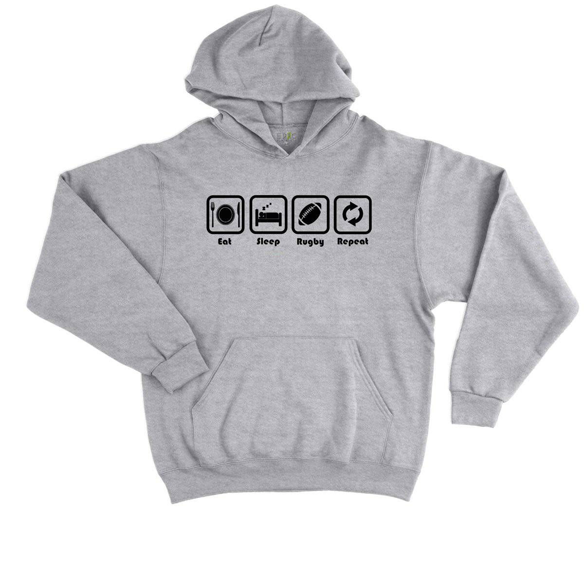 Epic Label Sweat à capuche Eat Sleep Rugby Repeat Sweat à Capuche Enfant