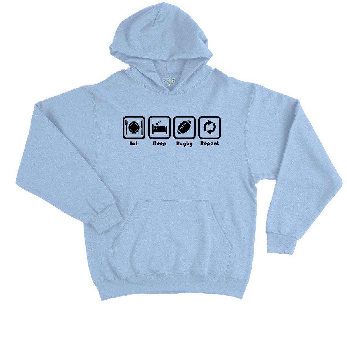 Epic Label Sweat à capuche Eat Sleep Rugby Repeat Sweat à Capuche Enfant
